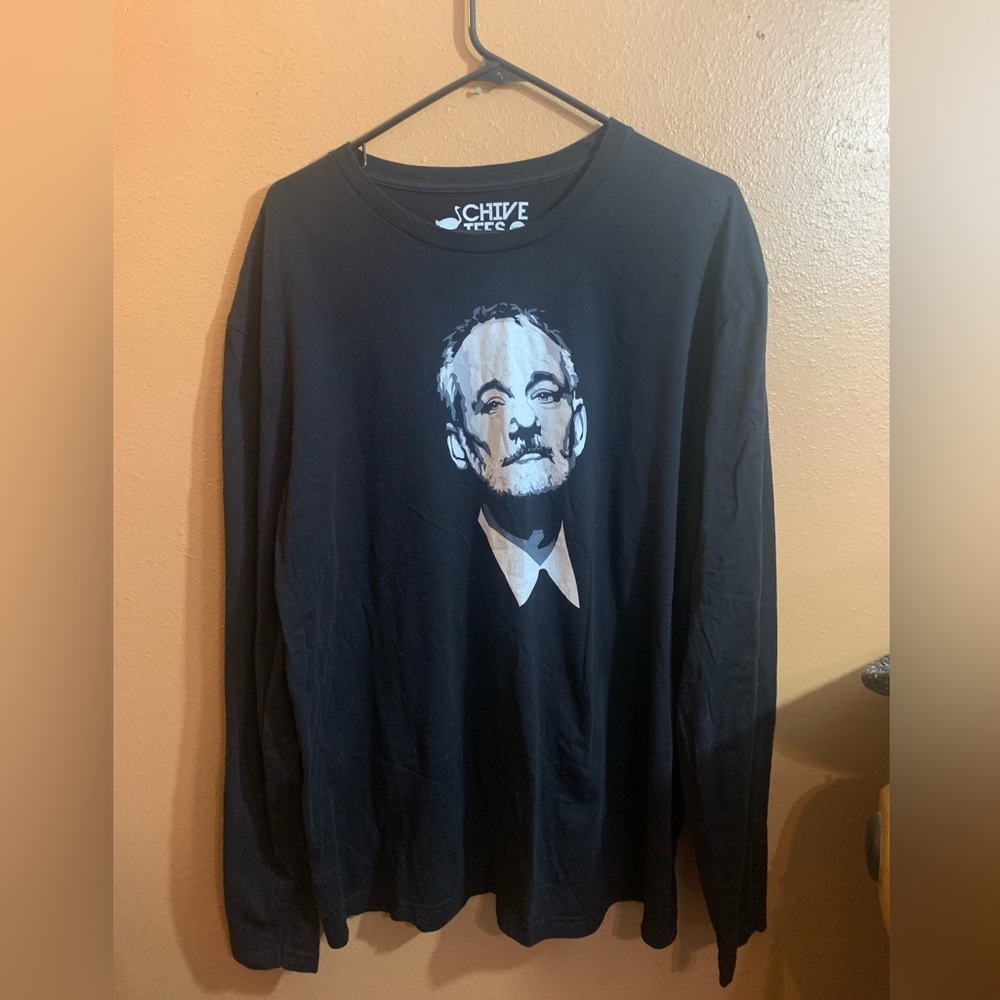 Chive Tees Long Sleeve Bill Murray Black T-Shirt  XXL